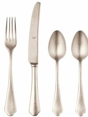 Mepra Cutlery Set 6 Pieces Dolce Vita Pewter Champagne Flatware - Italian Made